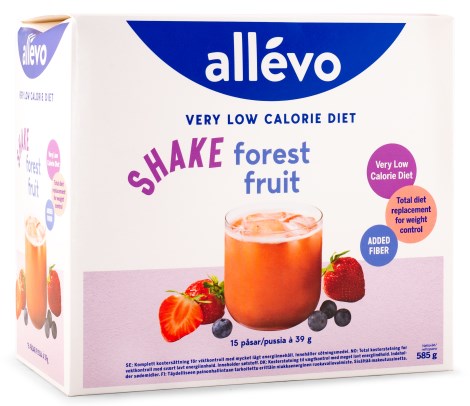 Pienoiskuva Allevo VLCD Shake , Forest Fruit, 15 annosta