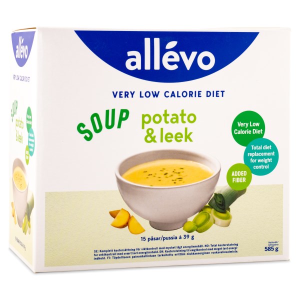 Allevo VLCD Soup, Peruna-purjosipuli, 15 annosta