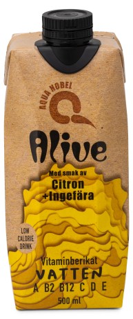 Pienoiskuva Aqua Nobel Vitamiinirikastettu Lhdevesi  Alive, Sitruuna & Inkivri, 500 ml