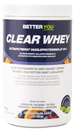 Pienoiskuva Better You Clear Whey, Mansikka/Mustikka/Sitruuna, 400 g