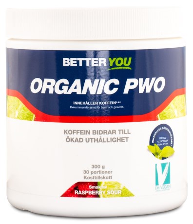 Pienoiskuva Better You Pre Work Out PWO, Luomu , Vadelma / Kirpe, 300 g