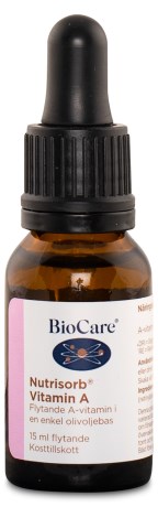 Pienoiskuva BioCare Nutrisorb Nestem�inen A-vitamiini, 15 ml