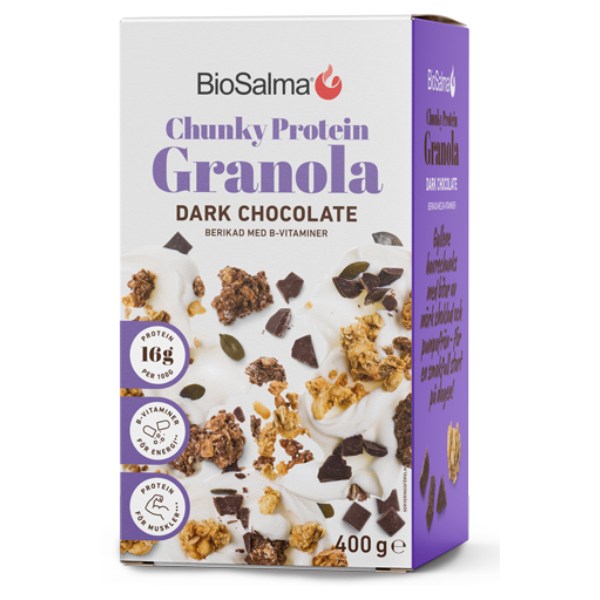 BioSalma Chunky Protein Granola, Dark chocolate, 400 g