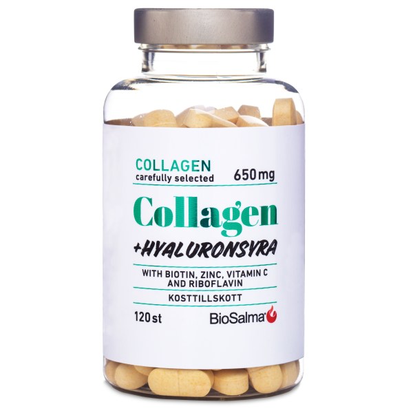 BioSalma Collagen 650 mg + Hyaluronihappo, 120 tablettia