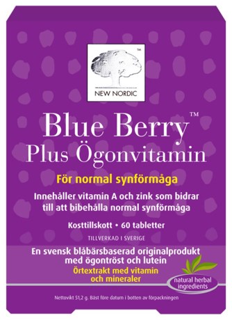Pienoiskuva New Nordic Blue Berry Plus Silmvitamiini, 60 tablettia