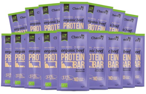 Pienoiskuva Cherky Foods Meat Bars Beef Eco, Beetroot & Blueberry, 16-pakkaus