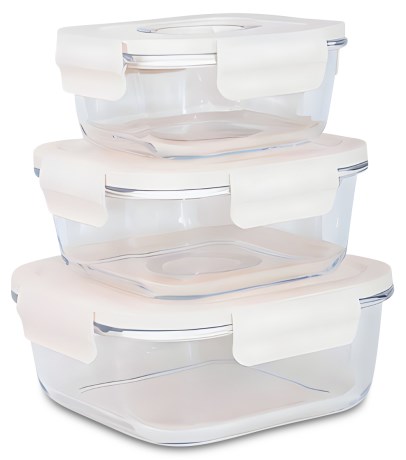 Pienoiskuva Foodecobox Lasinen Evsrasiasetti 3-in-1, Suorakulmio, Valkoinen