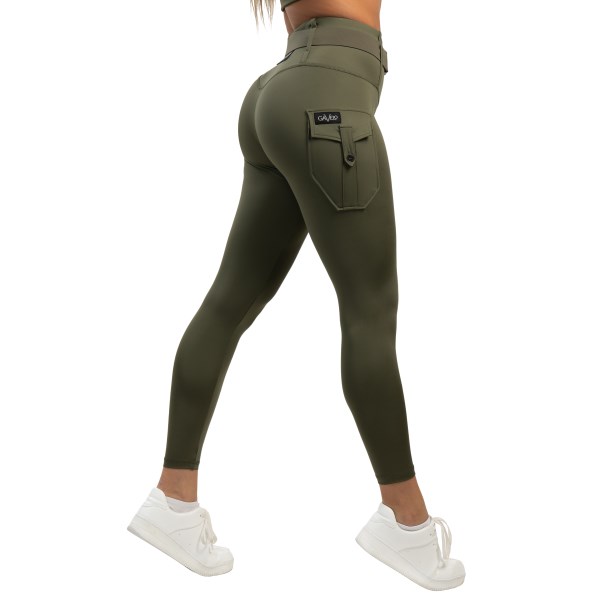 Gavelo Cargo Leggings, M, Military Green