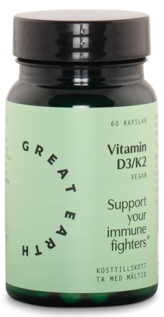 Pienoiskuva Great Earth Vitamin D3/K2, 60 kapselia