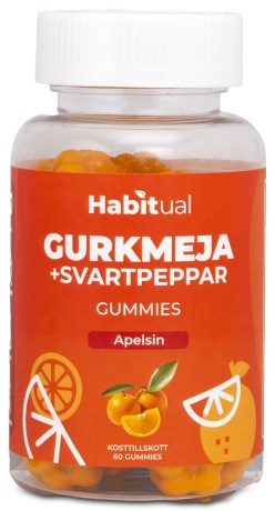 Pienoiskuva Habitual Kurkuma-gummit + mustapippuri, Appelsiini, 60 Vitamiinkumikarkit