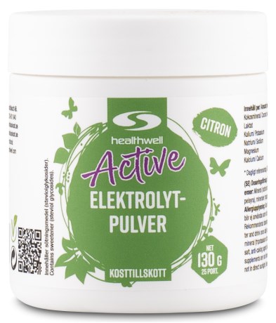 Pienoiskuva Healthwell Active Elektrolyyttijauhe, Sitruuna, 130 g