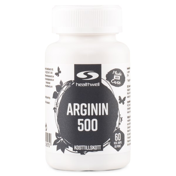 Healthwell Arginiini 500, 60 kapselia