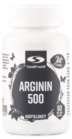 Pienoiskuva Healthwell Arginiini 500, 60 kapselia