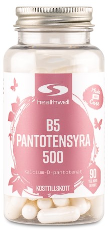 Pienoiskuva Healthwell B5 Pantoteenihappo 500, 90 kapselia