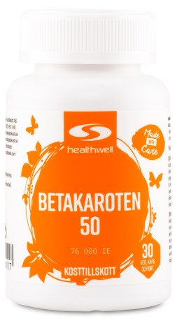 Pienoiskuva Healthwell Beetakaroteeni 50, 30 kapselia