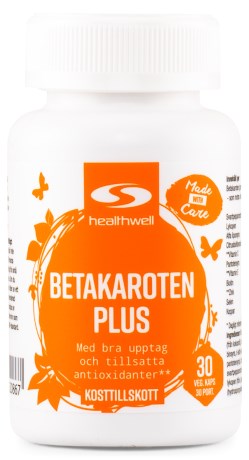 Pienoiskuva Healthwell Beetakaroteeni Plus, 30 kapselia
