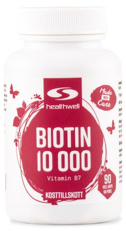Pienoiskuva Healthwell Biotiini 10000, 90 kapselia