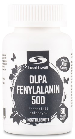 Pienoiskuva Healthwell DLPA Fenylalanin 500, 60 kapselia