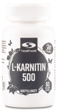 Pienoiskuva Healthwell L-karnitiini 500, 60 kapselia