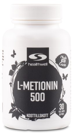 Pienoiskuva Healthwell L-metioniini aminohappo, 30 kapselia