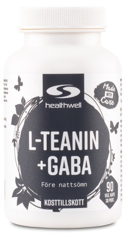 Pienoiskuva Healthwell L-Teaniini + GABA, 90 kapselia