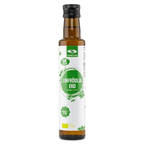 Healthwell Pellavansiemenöljy, Luomu, 250 ml