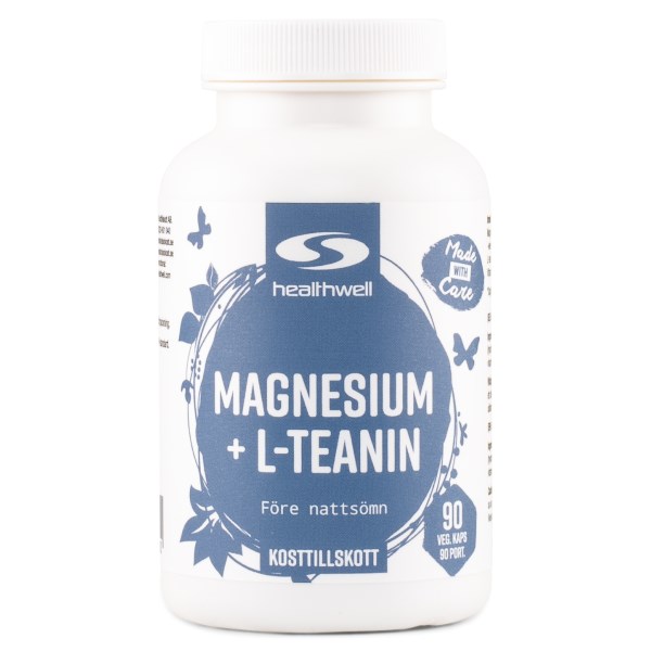 Healthwell Magnesium + L-teaniini, 90 kaps.