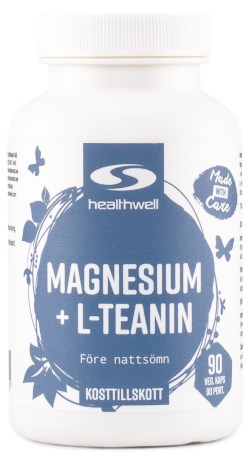 Pienoiskuva Healthwell Magnesium + L-teaniini, 90 kapselia