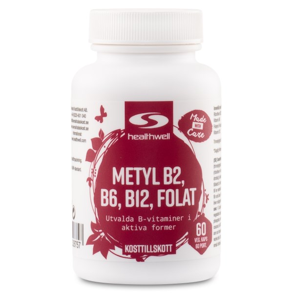 Healthwell Metyyli B2, B6, B12, Folaatti, 60 kapselia