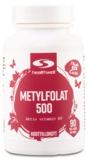 Pienoiskuva Healthwell Metyylifolaatti 500, 90 kapselia