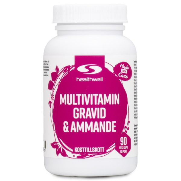 Healthwell Monivitamiini Raskaana Oleville ja Imettäville, 90 kapselia
