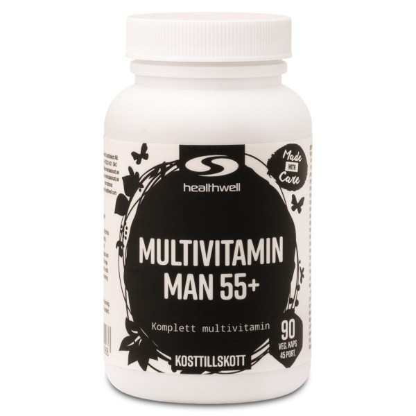 Healthwell Monivitamiini Miehet 55+, 90 kapselia