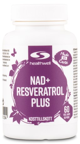 Pienoiskuva Healthwell NAD+ Resveratroli Plus, 60 kapselia