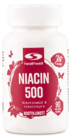 Pienoiskuva Healthwell Niasiini 500, 90 kapselia