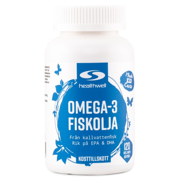 Healthwell Omega-3 Kalaöljy, 120 kapselia