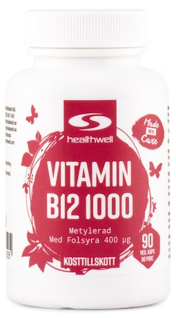 Pienoiskuva Healthwell B12 Vitamiini Metyloituna, 90 kapselia