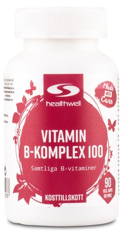 Pienoiskuva Healthwell B-monivitamiini 100, 90 kapselia
