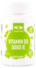 Pienoiskuva Healthwell D3-Vitamiini 5000 IE, 120 kapselia