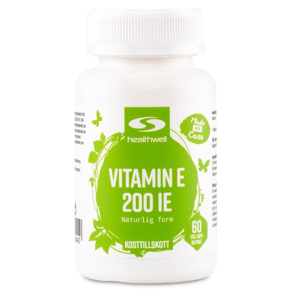 Healthwell E-vitamiini 200 IE , 60 kapselia