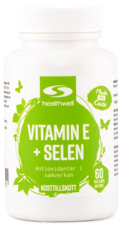 Pienoiskuva Healthwell E-vitamiini + Seleeni, 60 kapselia