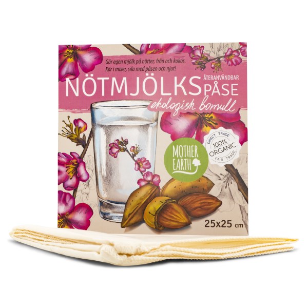 Mother Earth Pähkinämaitopussi Luomupuuvillaa, 1 kpl