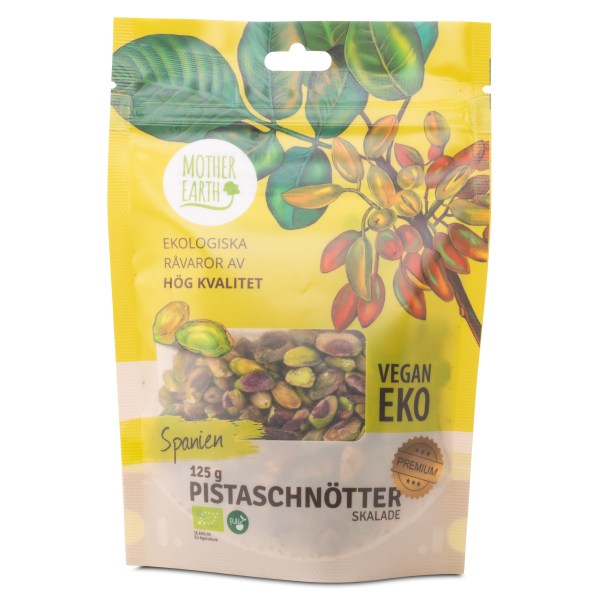Mother Earth Pistaasipähkinät Premium Raw & Eko , 125 g