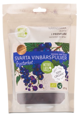 Pienoiskuva Mother Earth Mustaherukkajauhe, EKO, 125 g