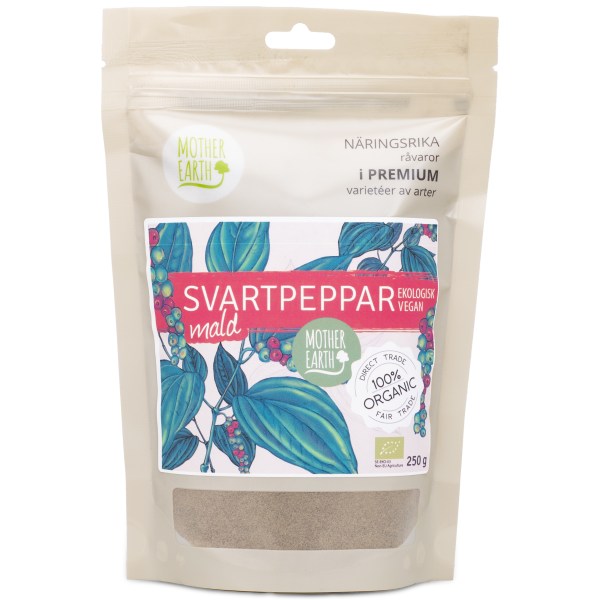 Mother Earth Mustapippuri Jauhettu Luomu, 250 g