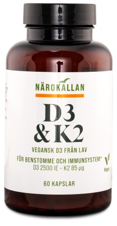 Pienoiskuva Nrokllan D3 + K2 Vegaaninen, 60 kapselia