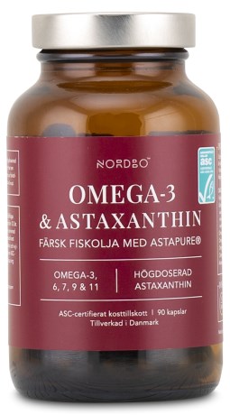 Pienoiskuva Nordbo Omega-3 & Astaxanthin, 90 kapselia