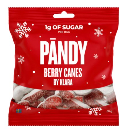 Pienoiskuva Pndy Candy Berry Canes by Klara, 50 g