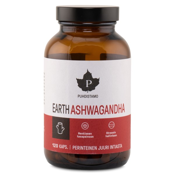 Puhdistamo Earth Ashwagandha, 120 kapselia