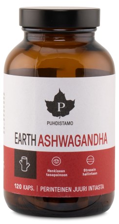 Pienoiskuva Puhdistamo Earth Ashwagandha, 120 kapselia