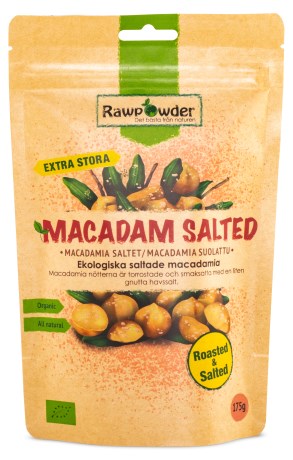 Pienoiskuva RawPowder RawPowder Macadamia P�hkin�t Suolattuja/paahdettuja, 175 g